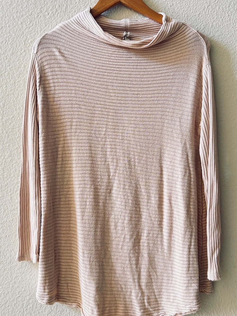 Free People We The Free Lover Ribbed Thermal Sweater Cowl Tunic Top Size S